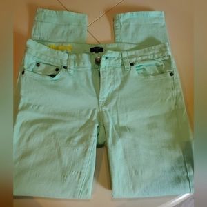 J.Crew mint colored skinny jeans